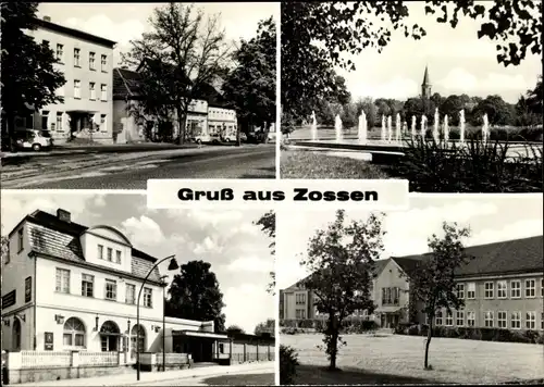Ak Zossen im Kreis Teltow Fläming, Geschäftsstraße, Park, Schule