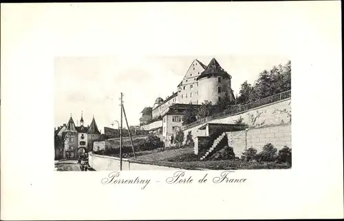 Ak Porrentruy Pruntrut Kt. Jura, Porte de France, chateau