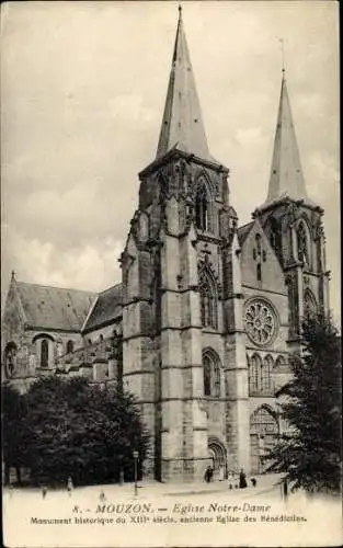 Ak Mouzon Ardennes, Église Notre Dame