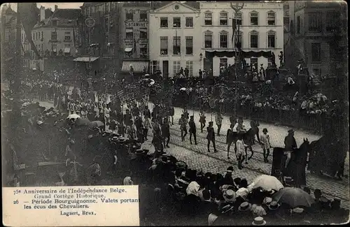 Ak Bruxelles Brüssel, Grand Cortege Historique, Periode Bourguignonne, Valets