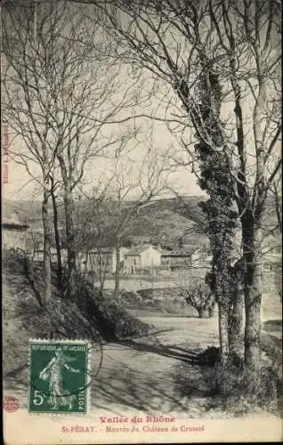 Ak Saint Péray Ardèche, Montée du Château de Crussol