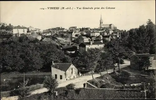 Ak Vihiers Maine et Loire, Vue générale prise des Coteaux