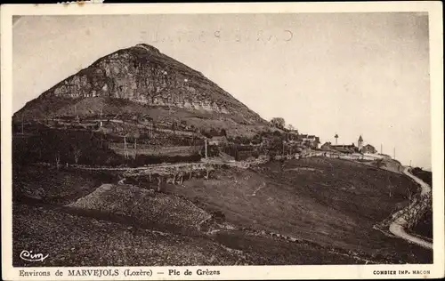 Ak Marvejols Lozère, Pic de Grezes, Vue générale