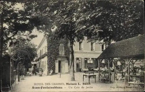 Ak Avon Fontainebleau Seine et Marne, Hotel des Chasses, un coin du jardin