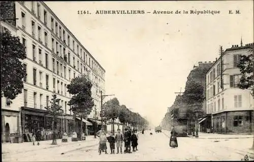 Ak Aubervilliers Seine Saint Denis, Avenue de la République