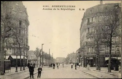 Ak Aubervilliers Seine Saint Denis, Avenue de la République