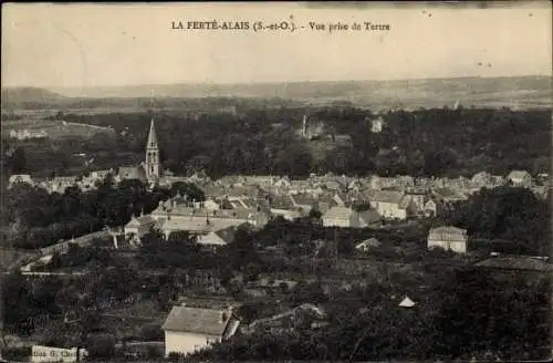 Ak La Ferté Alais Essonne, Vue prise de Tertre