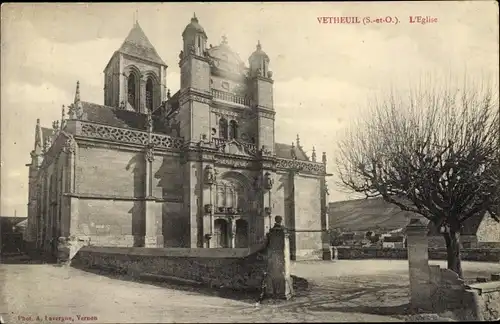 Ak Vetheuil Val d'Oise, L'Eglise, Kirche