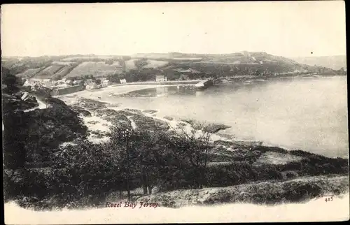 Ak Jersey Kanalinseln, Rozel Bay, Buch, Landschaft