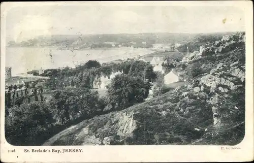 Ak Jersey Kanalinseln, St. Brelade's Bay, Bucht, Landschaft