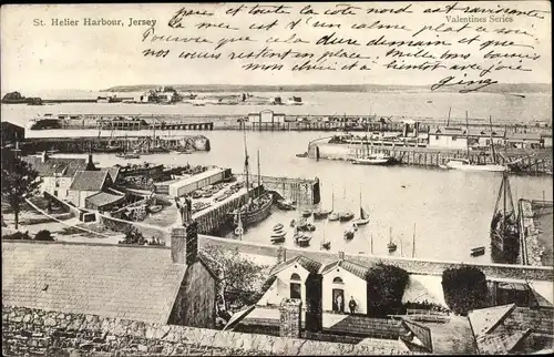Ak St. Helier Jersey Kanalinseln, Harbour, Hafenpartie