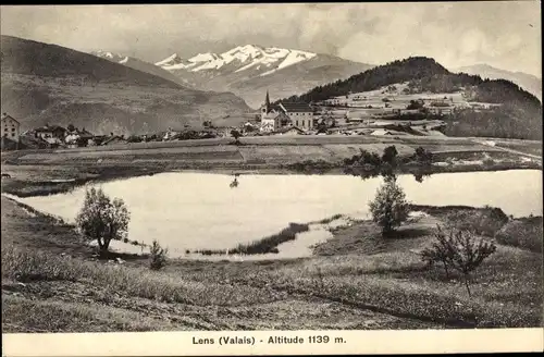 Ak Lens Kt. Wallis Schweiz, Vue générale