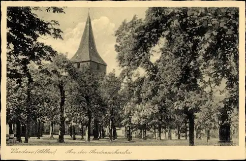 Ak Verden an der Aller, Ansicht der St. Andreas Kirche