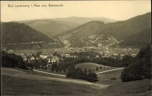 Ak Bad Lauterberg im Harz, Blick zur Ortschaft mit Umgebung von der Bremerruh aus