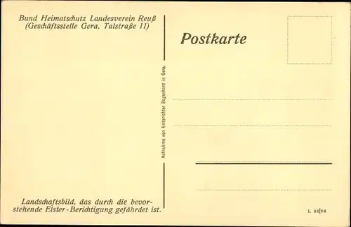 Ak Gera in Thüringen, Elsterpartie bei der Ortschaft, Landschaftsansicht