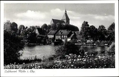 Ak Mölln im Herzogtum Lauenburg, Blick auf die Kirche am See, Stadtansicht