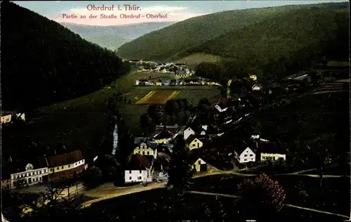 Ak Ohrdruf im Thüringischen Kreis Gotha, Blick auf den Ort mit Umgebung