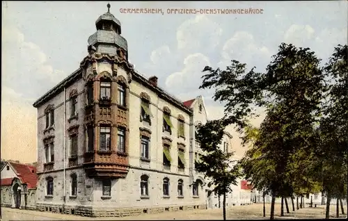 Ak Germersheim in der Rheinebene Rheinland Pfalz, Blick auf das Offiziersdienstwohngebäude