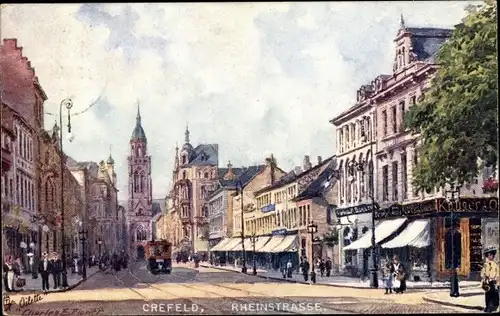 Künstler Ak Flower, Charles E., Krefeld am Niederrhein, Rheinstraße