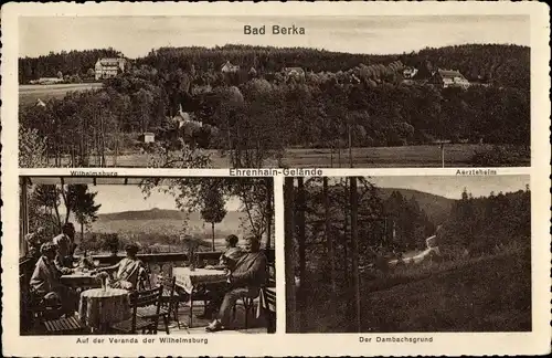 Ak Bad Berka in Thüringen, Ehrenhain, Veranda der Wilhelmsburg, Dambachsgrund