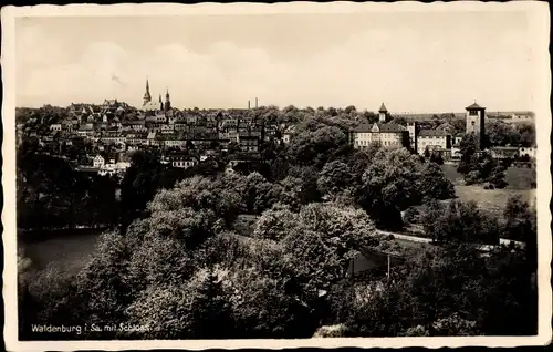 Ak Waldenburg in Sachsen, Panorama mit Schloss