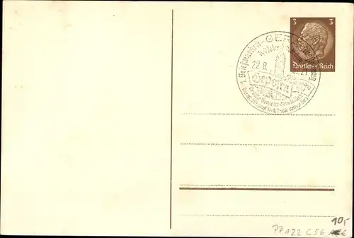 Ganzsachen Ak Gera in Thüringen, 1. Briefmarkenausstellung der Deutschen Sammler Gemeinschaft 1937