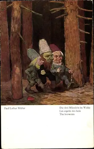 Künstler Ak Müller, Paul Lothar, Die drei Männlein im Walde