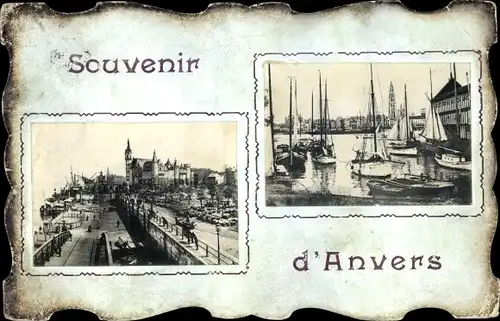 Ak Antwerpen Anvers Flandern, Hafen, Segelboote