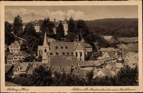 Ak Stolberg Südharz, Schloss, St. Martinskirche, Marktturm