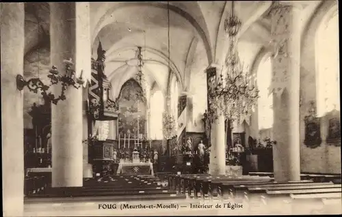 Ak Foug Lothringen Meurthe et Moselle, Interieur de l'Eglise