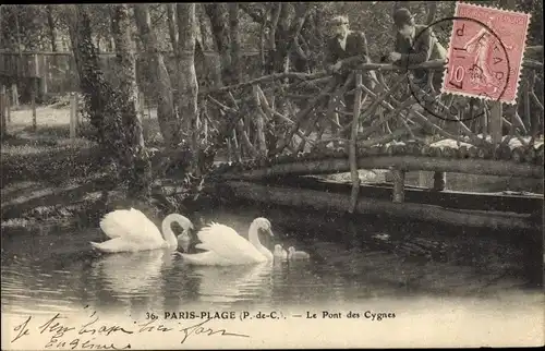 Ak Le Touquet Paris Plage Pas de Calais, Le Pont des Cygnes