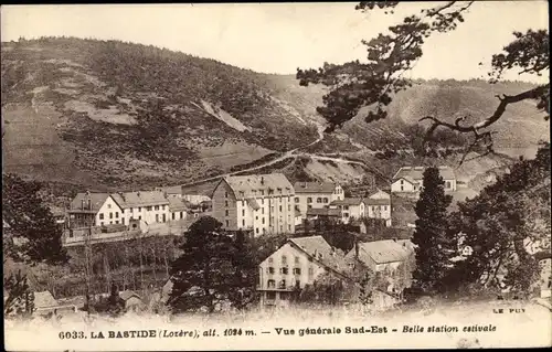 Ak La Bastide Saint Laurent Lozère, Vue générale Sud Est