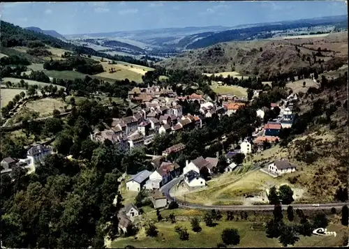 Ak Bagnols les Bains Lozère, Vue générale aerienne