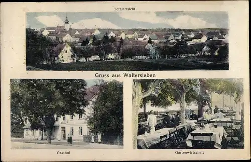 Ak Waltersleben Erfurt in Thüringen, Totale, Gasthof, Gartenwirtschaft