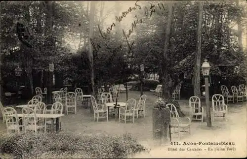 Ak Fontainebleau Avon Seine et Marne, Hotel des Cascades en pleine foret