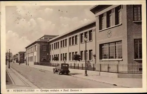 Ak Aubervilliers Seine Saint Denis, Groupe Scolaire Paul Doumer