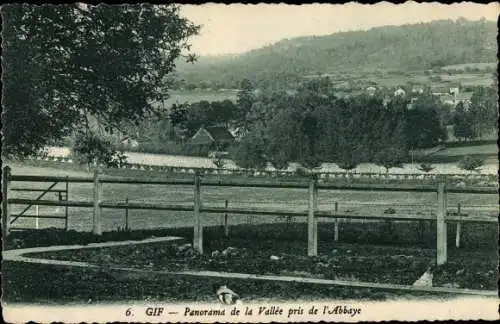 Ak Gif Essonne, Panorama de la Vallée pris de l'Abbaye