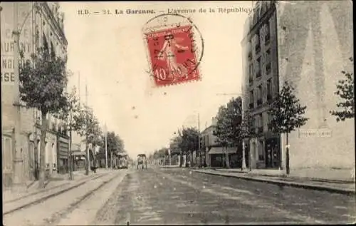 Ak La Garenne Hauts de Seine, L'Avenue de la Republique