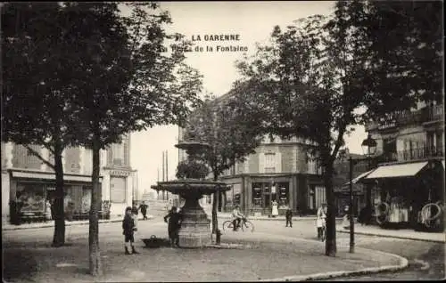 Ak La Garenne Hauts de Seine, Place de la Fontaine