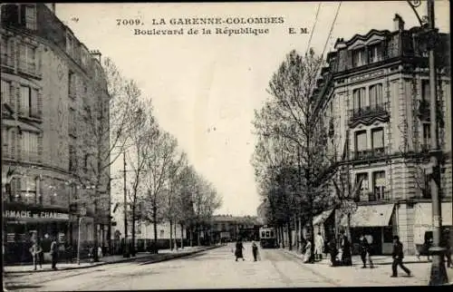 Ak La Garenne Hauts de Seine, Boulevard de la Republique