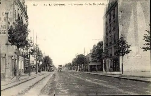 Ak La Garenne Hauts de Seine, L'Avenue de la Republique