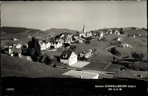 Ak Schwellbrunn Kt. Appenzell Ausserrhoden Schweiz, Panorama vom Ort