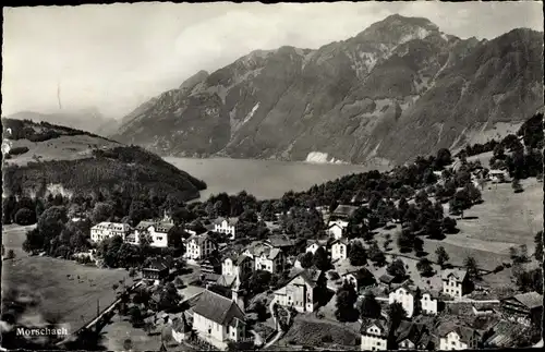 Ak Morschach Kt. Schwyz Schweiz, Panorama vom Ort