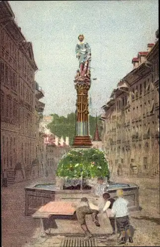 Künstler Ak Bern Stadt Schweiz, Der Gerechtigkeitsbrunnen