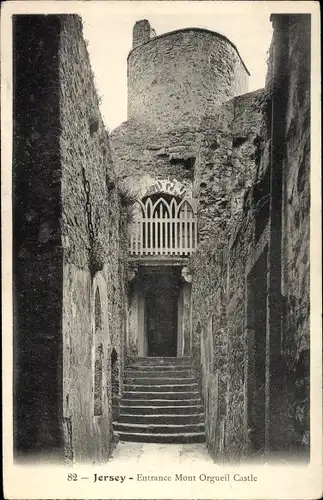 Ak Gorey Saint Martin Jersey Kanalinseln, Mont Orgueil Castle, Entrance