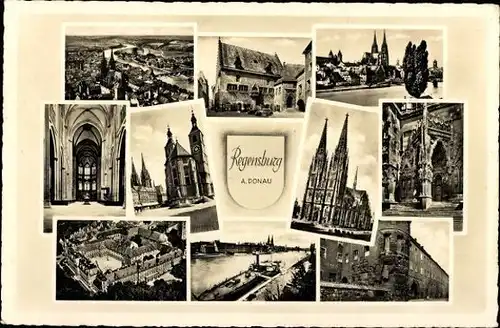 10 alte Ak Regensburg an der Donau Oberpfalz, diverse Ansichten