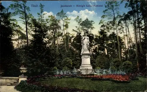 Ak Sowjetsk Tilsit Ostpreußen, Jacobsruh, Königin Luise Denkmal