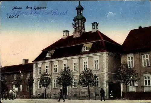 Ak Jelgava Mitau Lettland, Ansicht des Rathauses