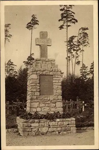 Ak Jelgava Mitau Lettland, Denkmal auf dem Ehrenfriedhof