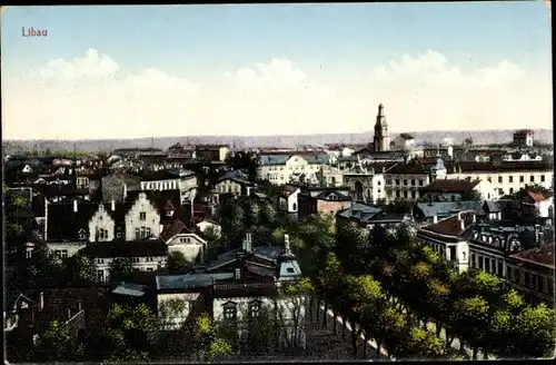 Ak Liepaja Libau Lettland, Blick über die Stadt